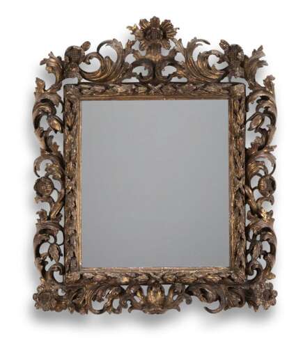 18th Century Italian Gilded Carved Wood Mirror