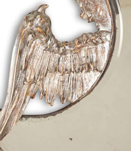 19th Century French Silver Gilt Carved Dragon Mirr...