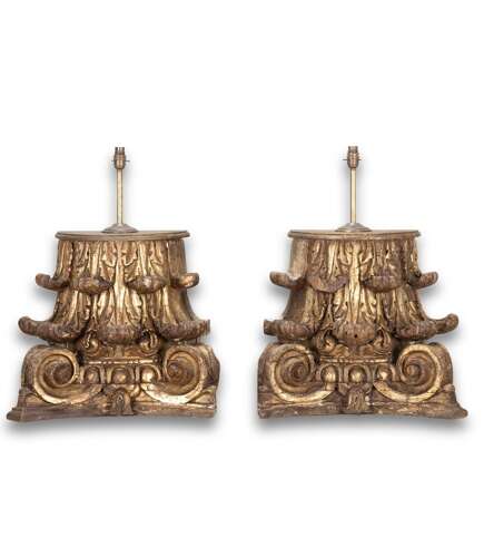 Pair Of 19th Century Corinthian Table Lamps