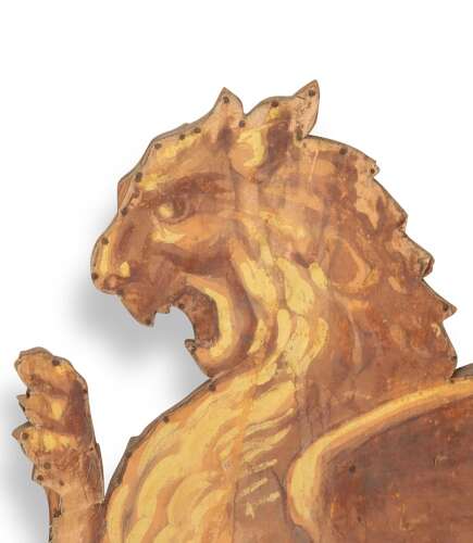 Pair Of 19th Century French Canvas Lion Wall Props