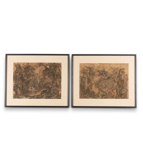 Pair Of 18th Century Framed Grisaille