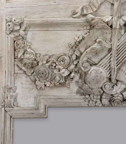 18th Century French Oak Panelled Trumeau Mirror