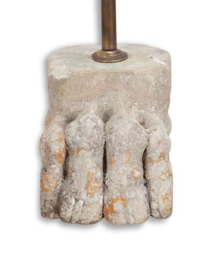 Pair Of 18th Century French Stone Paw Table Lamps