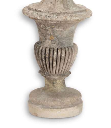 19th Century French Stone Lamp With Shade
