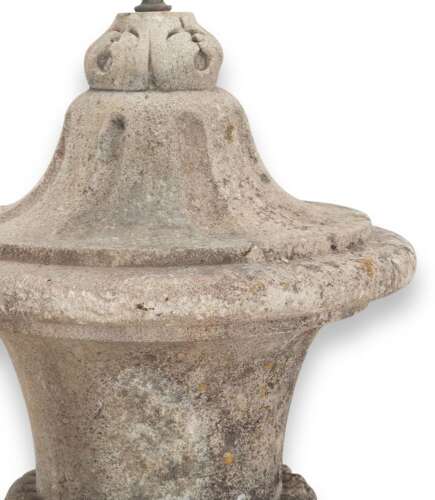 19th Century French Stone Lamp With Shade