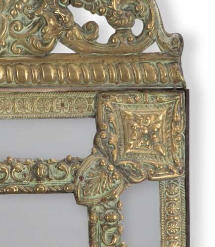 19th Century French Repousse Cushion Mirror