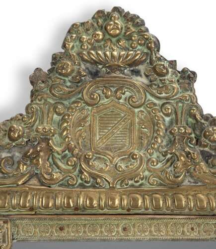 19th Century French Repousse Cushion Mirror