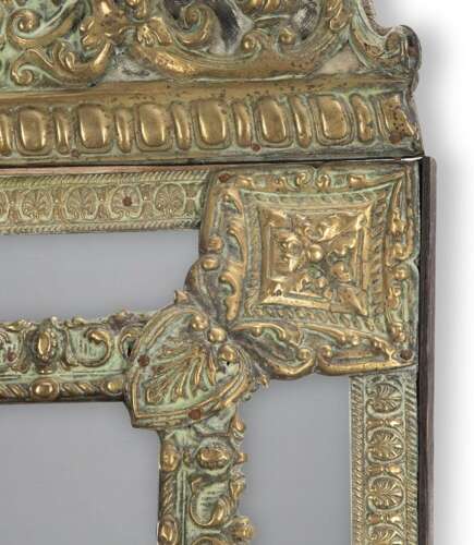 19th Century French Repousse Cushion Mirror
