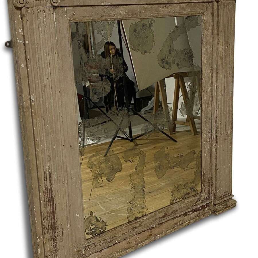 French 19th Century Large Corinthian Column Panel Mirror
