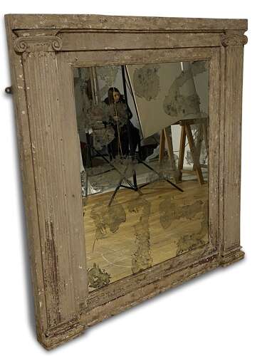 French 19th Century Large Corinthian Column Panel Mirror
