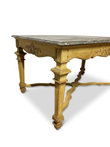 Oak And Marble Centre Table