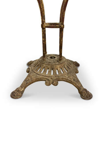 French Cast Iron Table with Glass Top