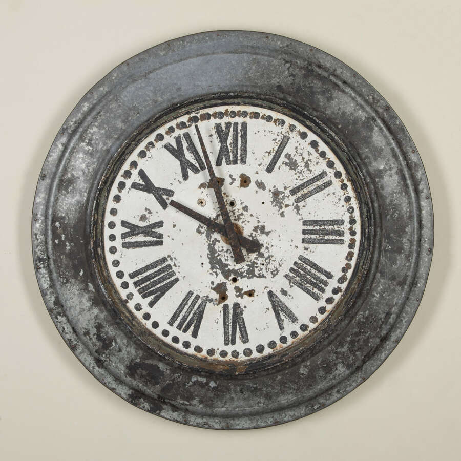 19th Century French Zinc Tower Clock