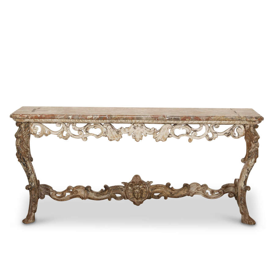 French !8th Century Carved Marble Top Console
