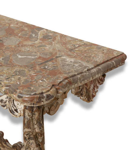 French !8th Century Carved Marble Top Console