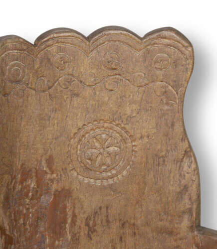 19th Century Swedish Folk Art Kubbstol