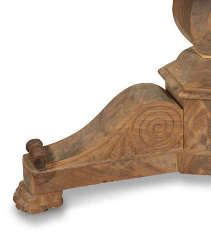 19th Century French Bleached Mahogany Gueridon with Marble Top