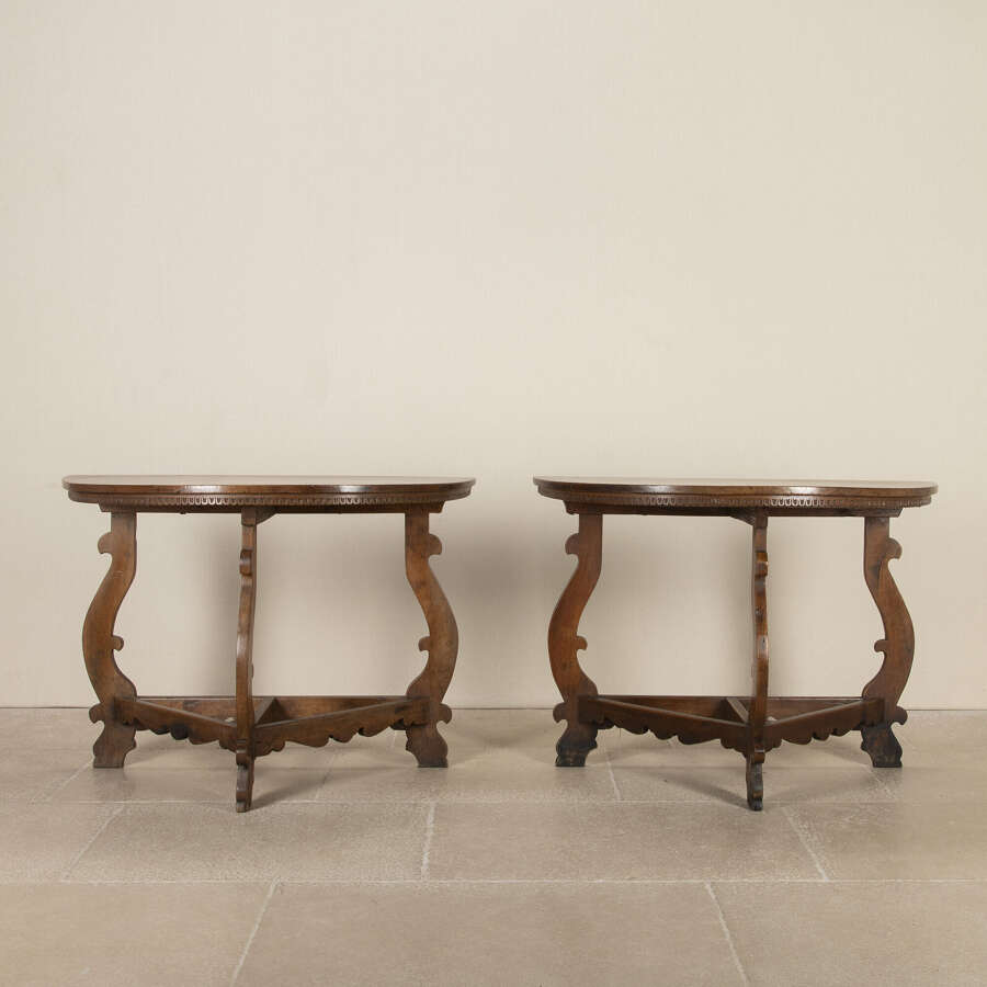 A pair of late 18th Century Italian console tables