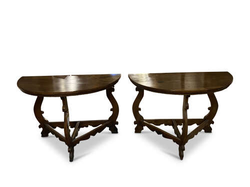 A pair of late 18th Century Italian console tables