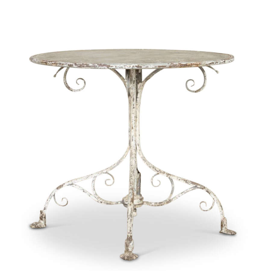 19th Century French Arras iron garden table.