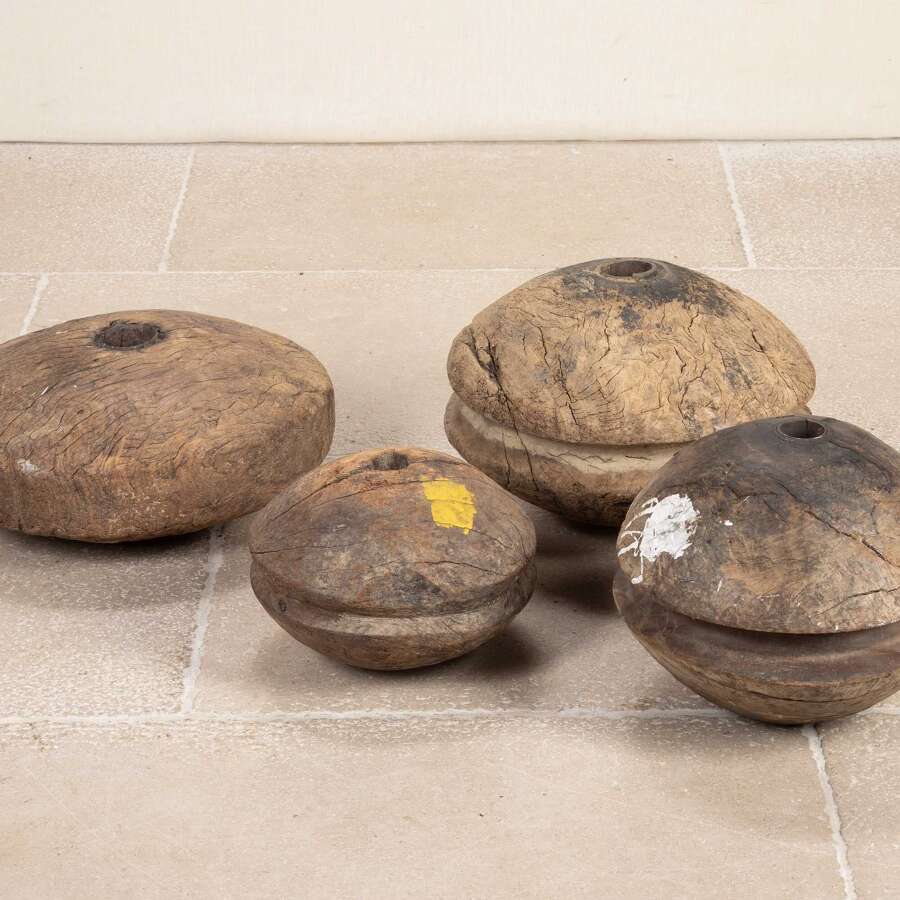 18th Century French Grain Pulley wheels