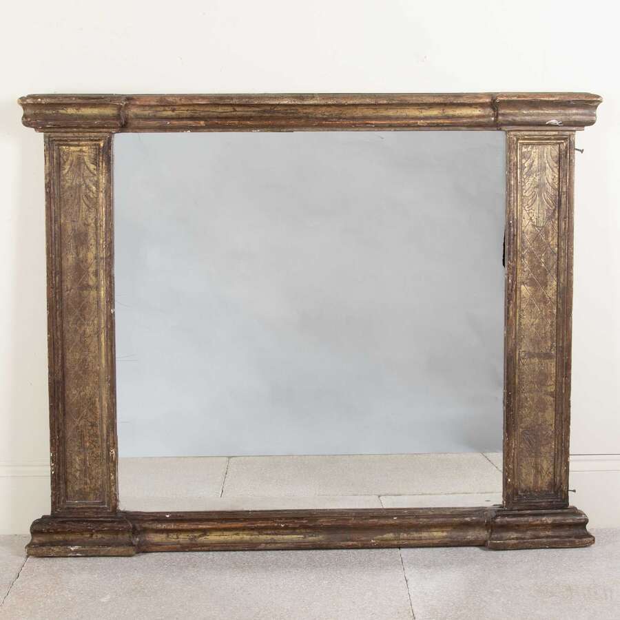 19th Century French Gilded Overmantel Mirror