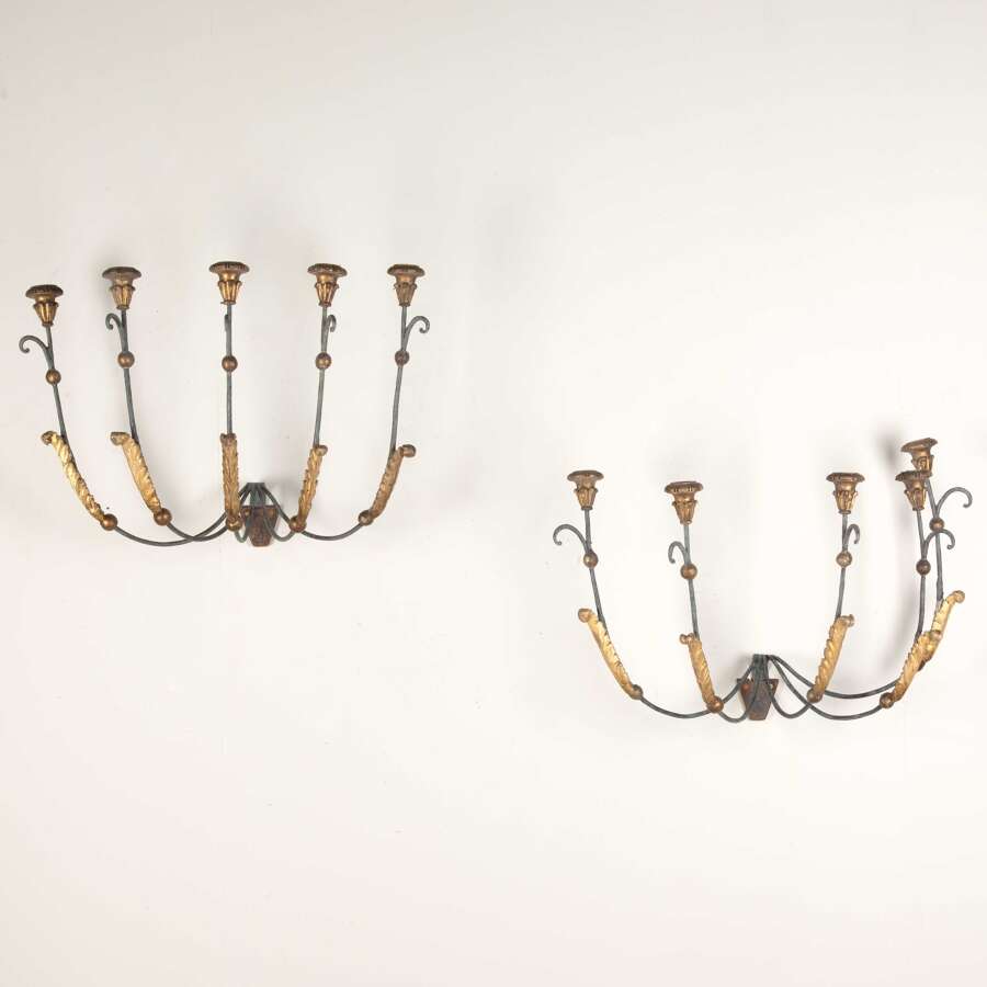 Pair of 18th Century Italian Gilded Wall Appliques